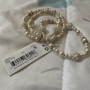 MARCHESA- Gold-Tone 3-Pc. Imitation Pearl Stretch Bracelet Set